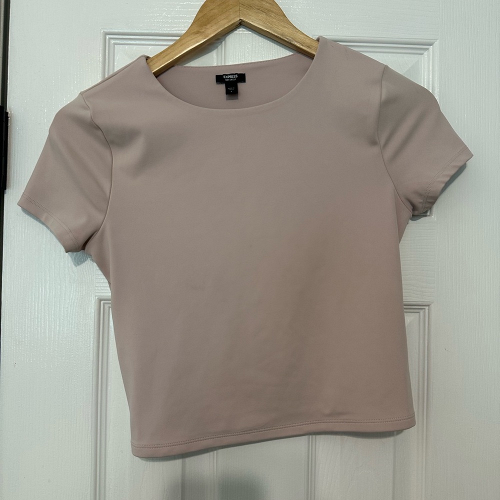 Express Women's Beige Short Sleeve Top